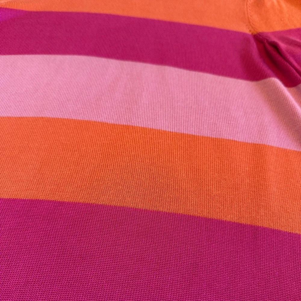 Lauren Ralph Lauren | Striped Knit Sweater, Pink & Orange Striped, Size PS - Picture 4 of 7
